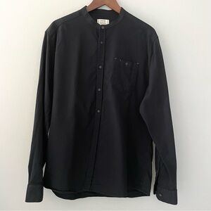 Black Casual Shirt Thick Textured Cotton Men's Large